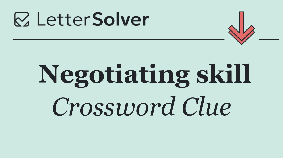 Negotiating skill
