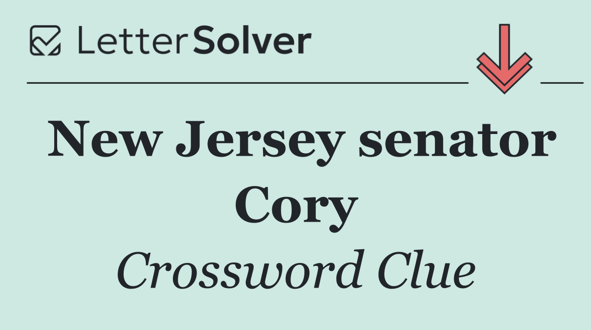 New Jersey senator Cory