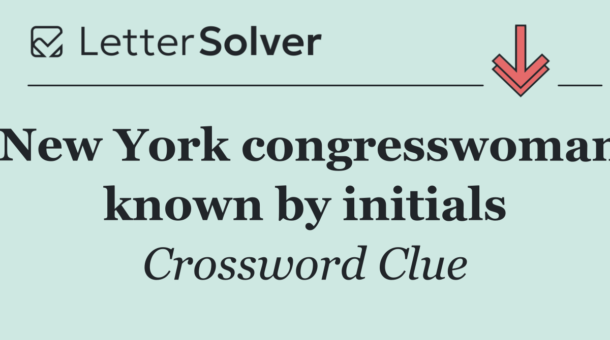 New York congresswoman known by initials