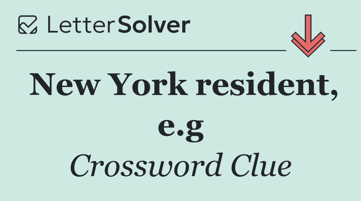 New York resident, e.g