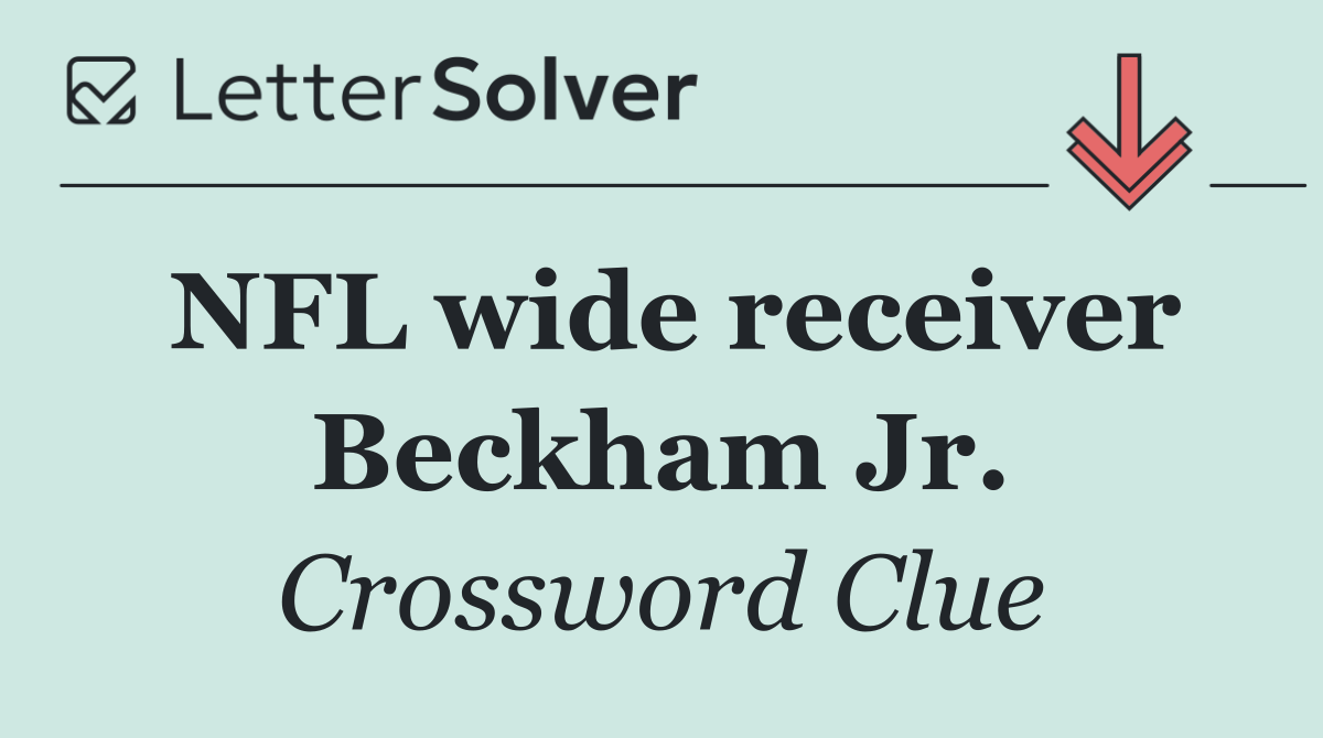 NFL wide receiver Beckham Jr.
