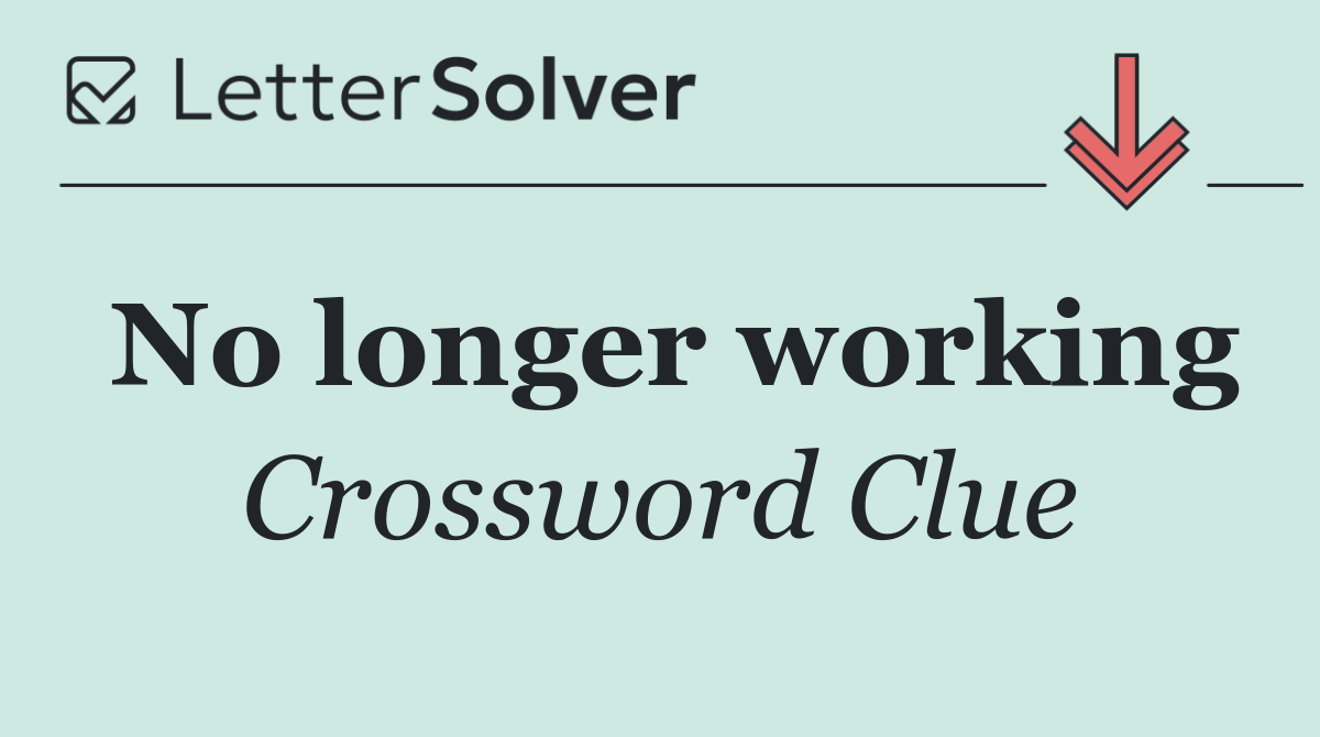 No longer working