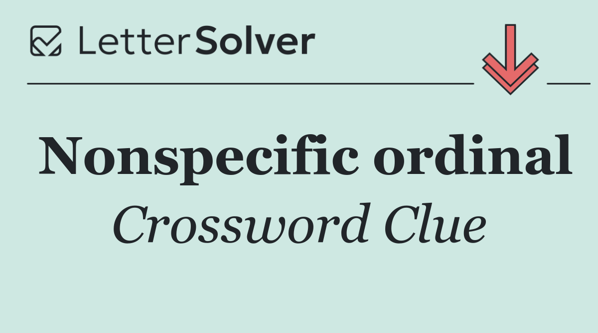 Nonspecific ordinal