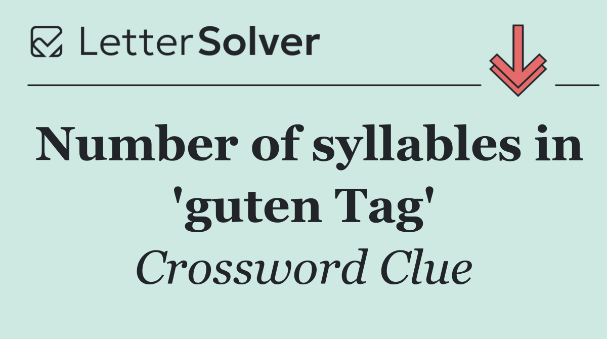 Number of syllables in 'guten Tag'