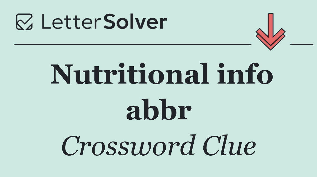 Nutritional info abbr