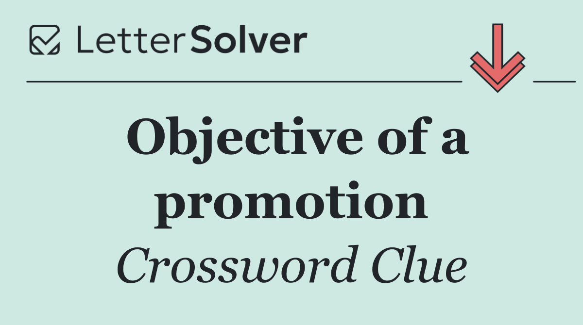 Objective of a promotion
