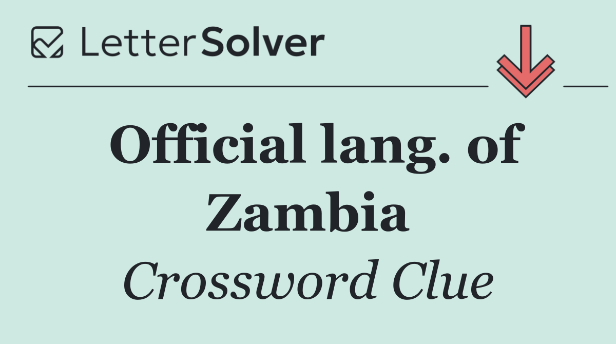 Official lang. of Zambia