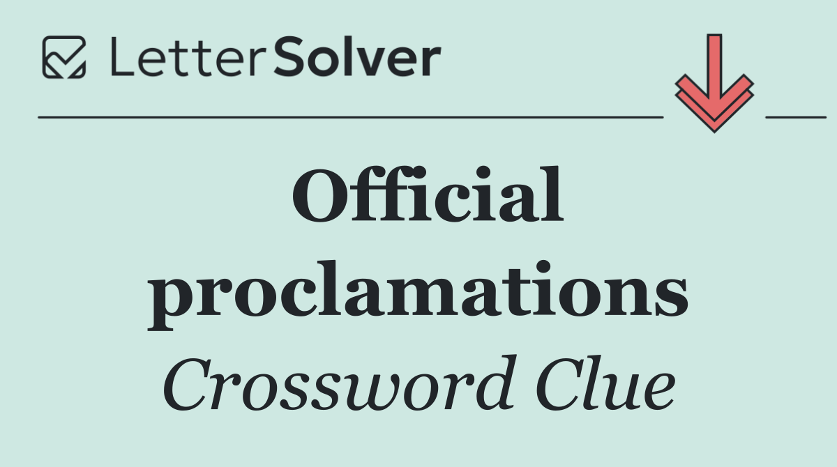 Official proclamations