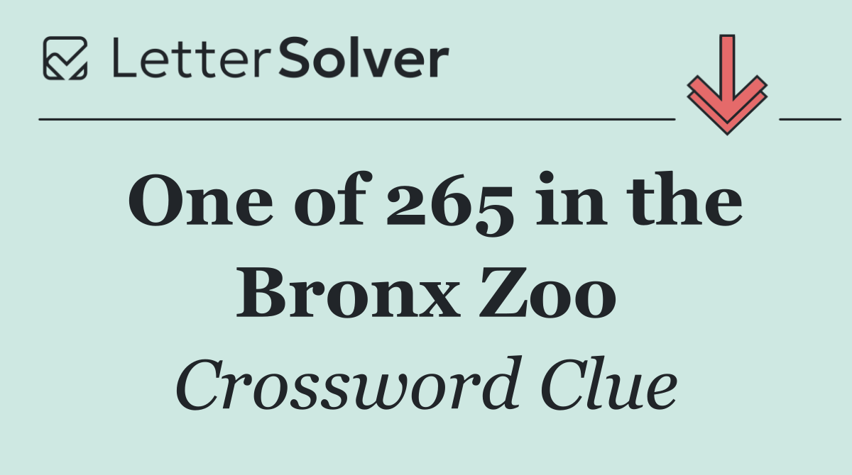 One of 265 in the Bronx Zoo