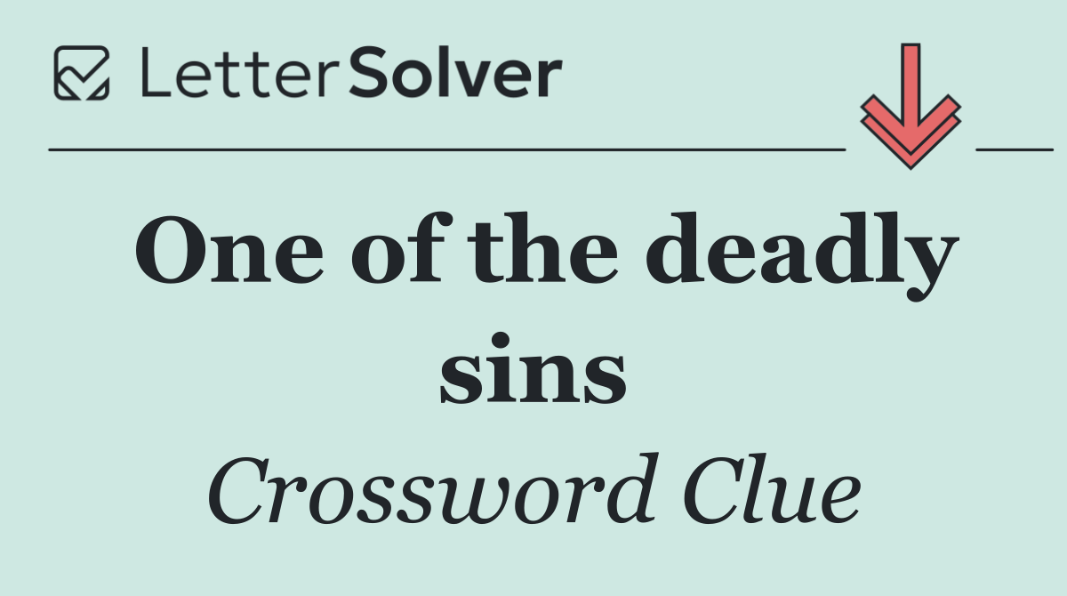 One of the deadly sins