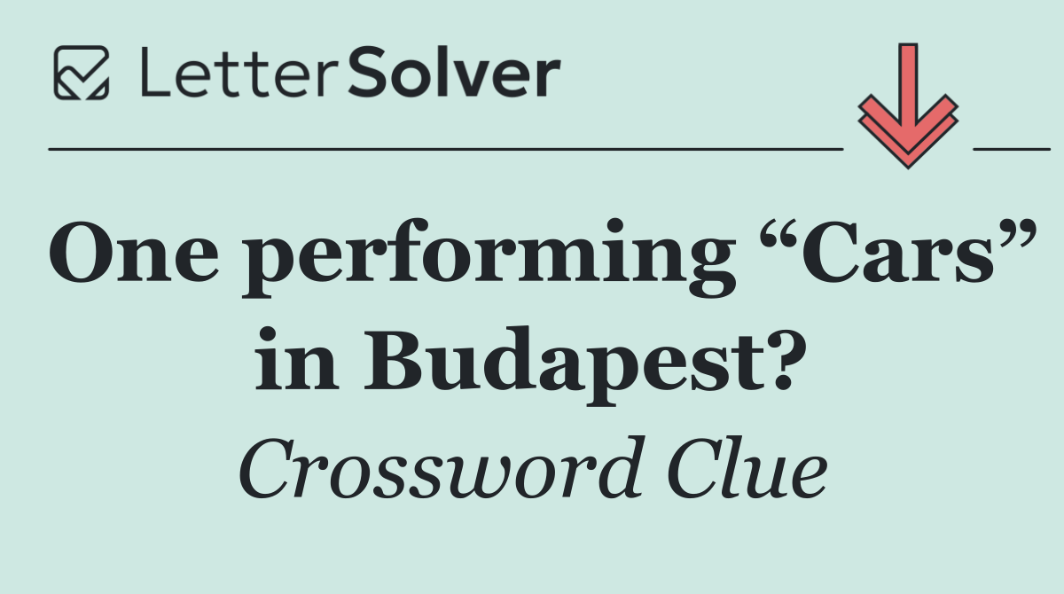 One performing “Cars” in Budapest?