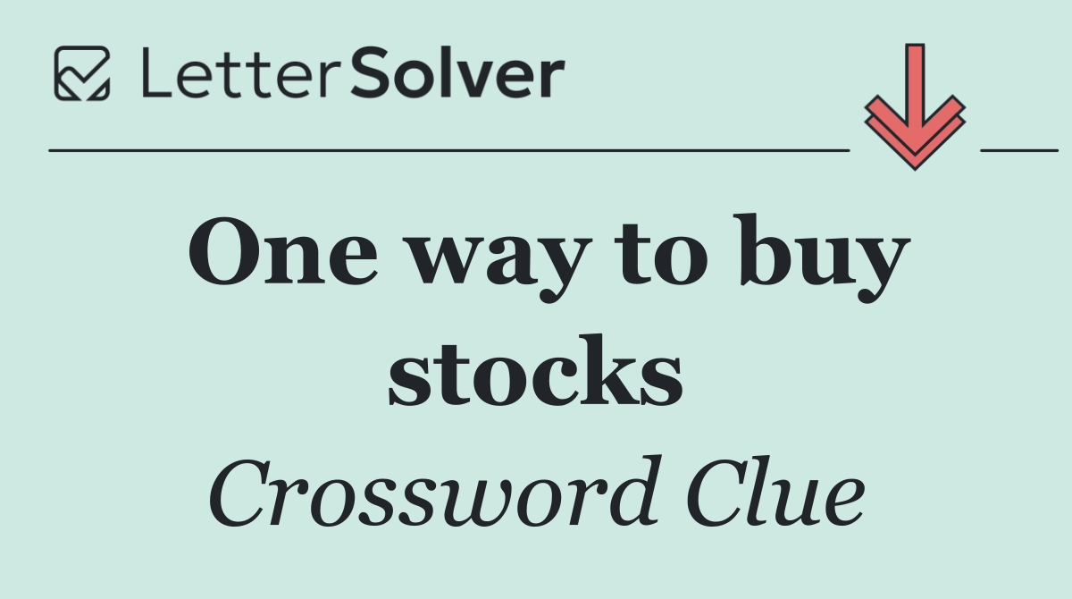 One way to buy stocks