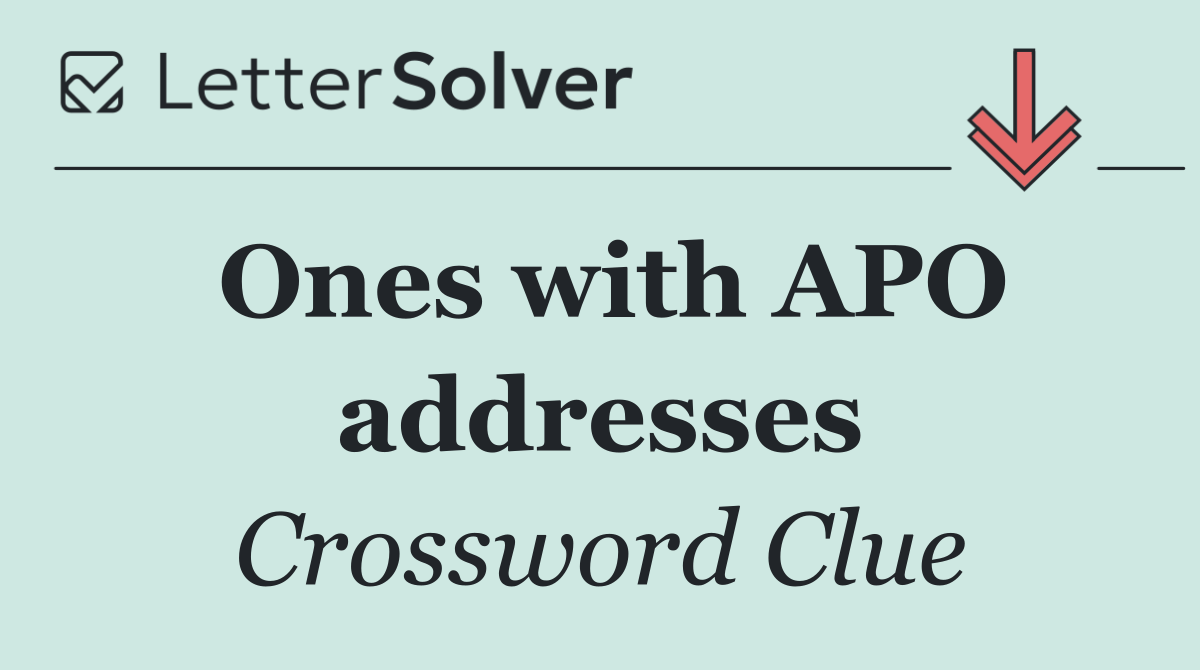 Ones with APO addresses
