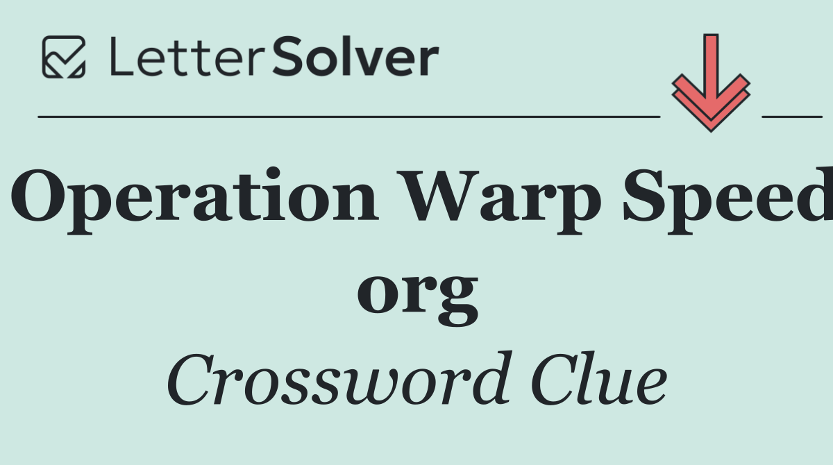 Operation Warp Speed org