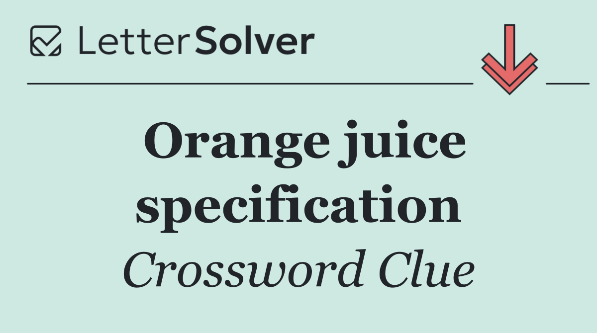 Orange juice specification