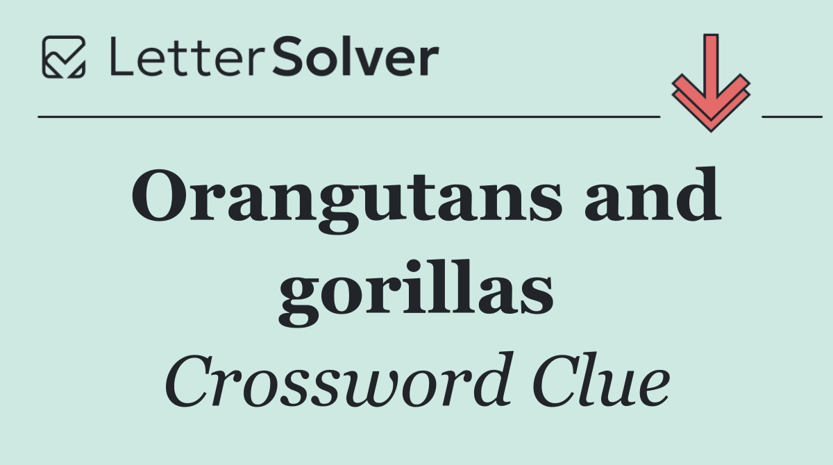 Orangutans and gorillas