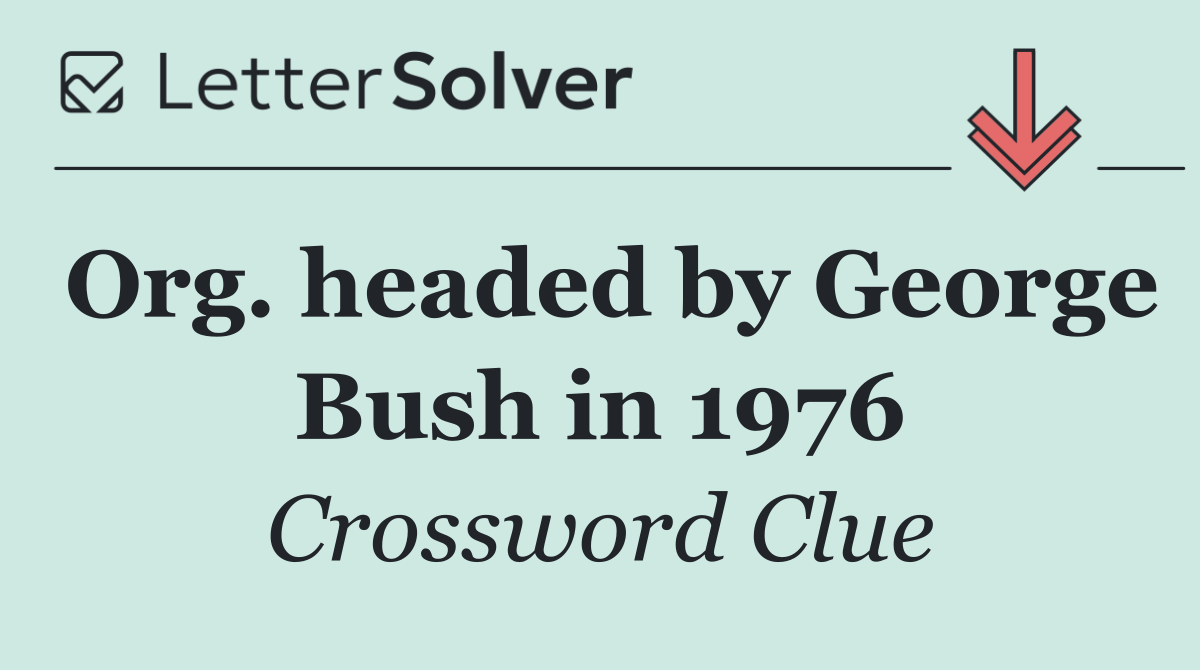 Org. headed by George Bush in 1976