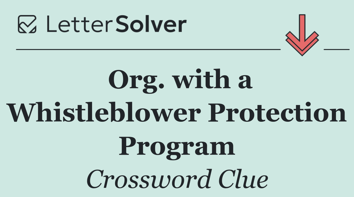 Org. with a Whistleblower Protection Program