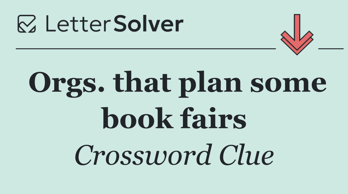 Orgs. that plan some book fairs