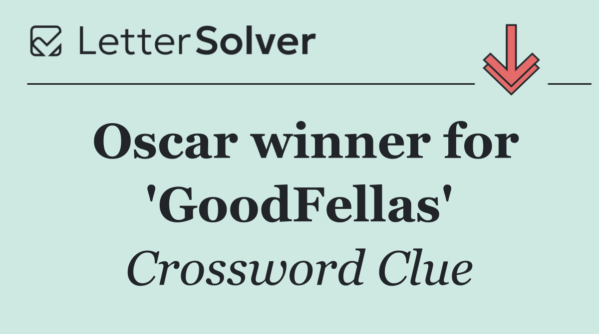 Oscar winner for 'GoodFellas'