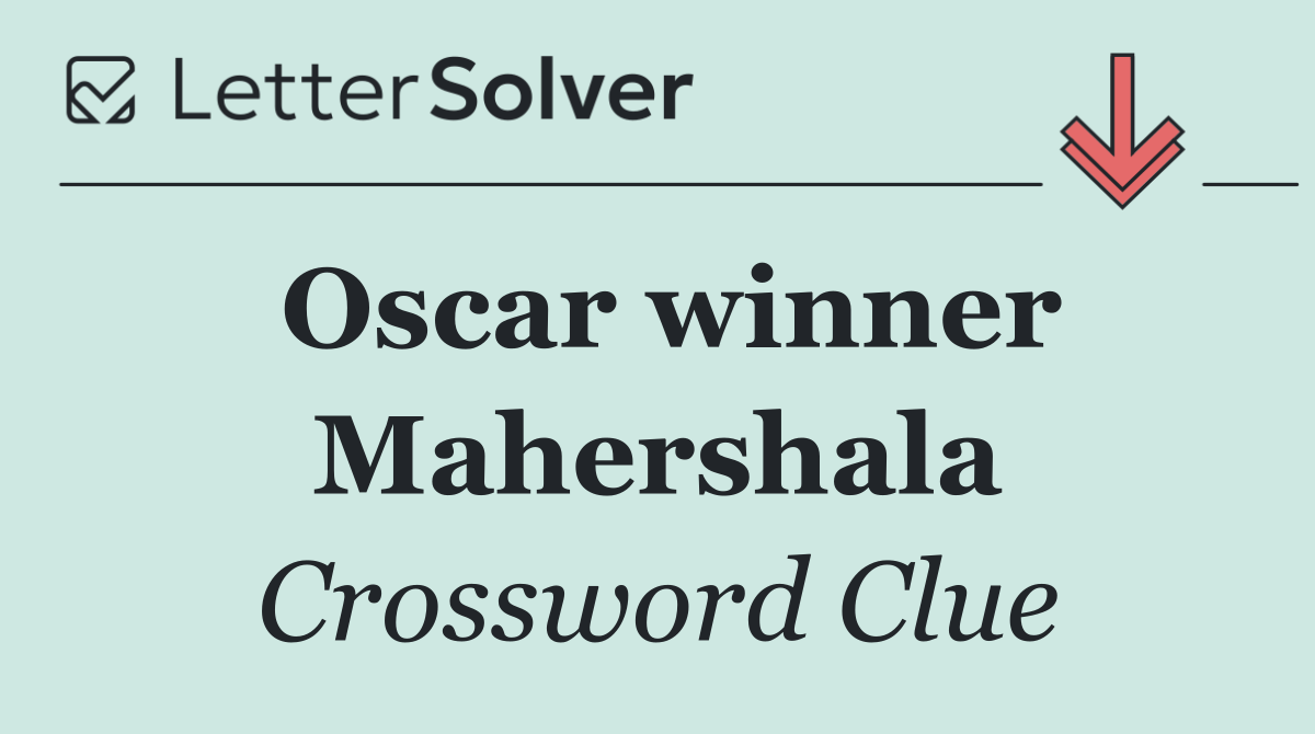 Oscar winner Mahershala