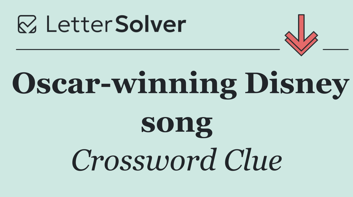 Oscar winning Disney song