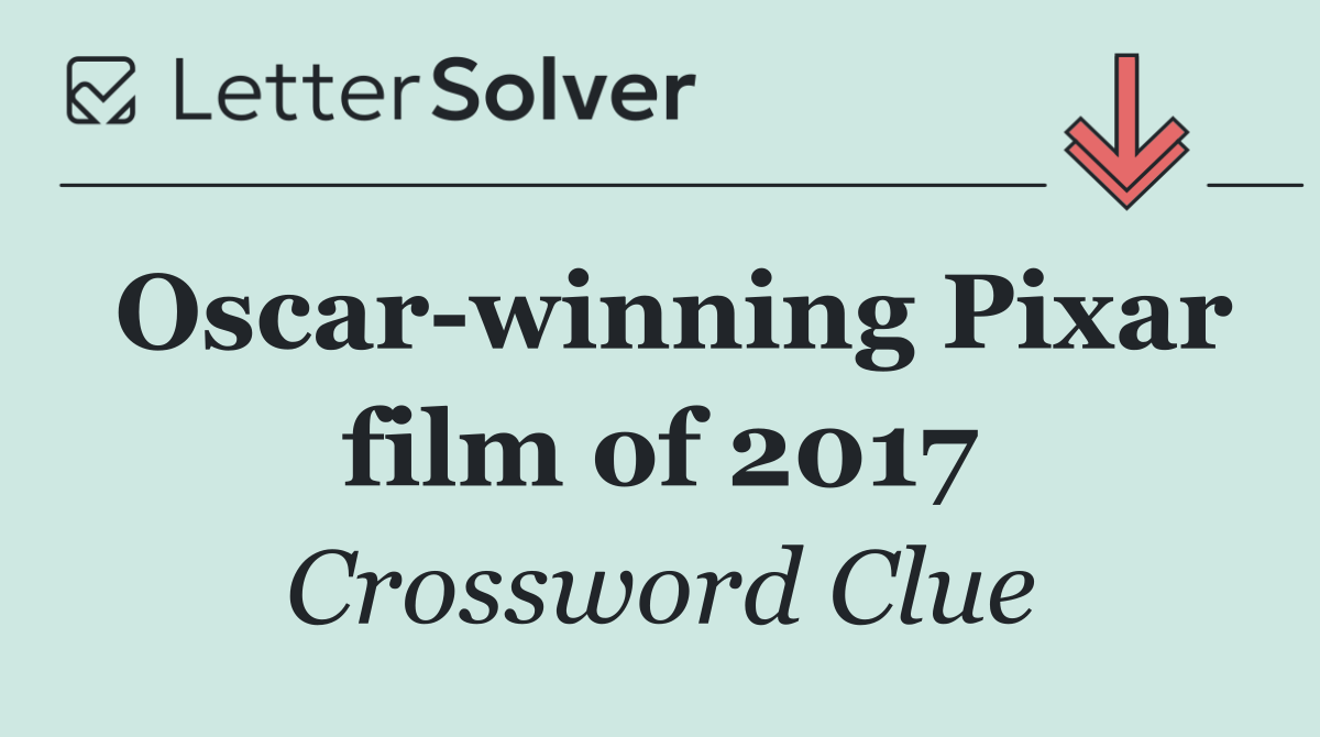 Oscar winning Pixar film of 2017