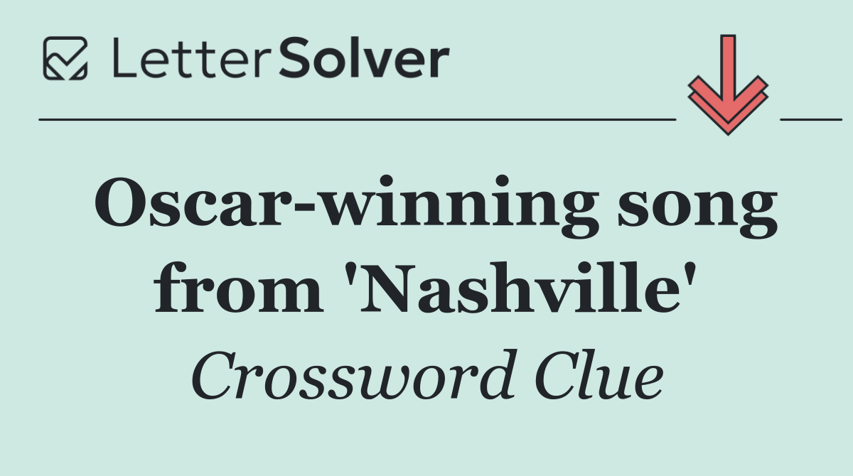 Oscar winning song from 'Nashville'
