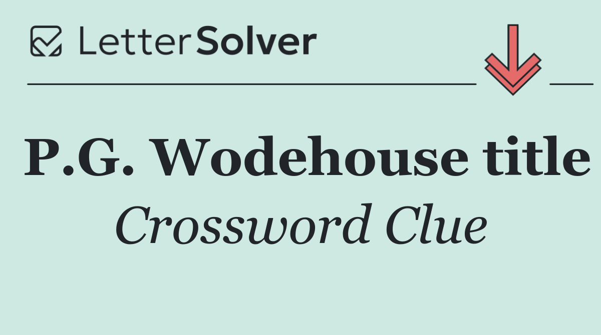 P.G. Wodehouse title