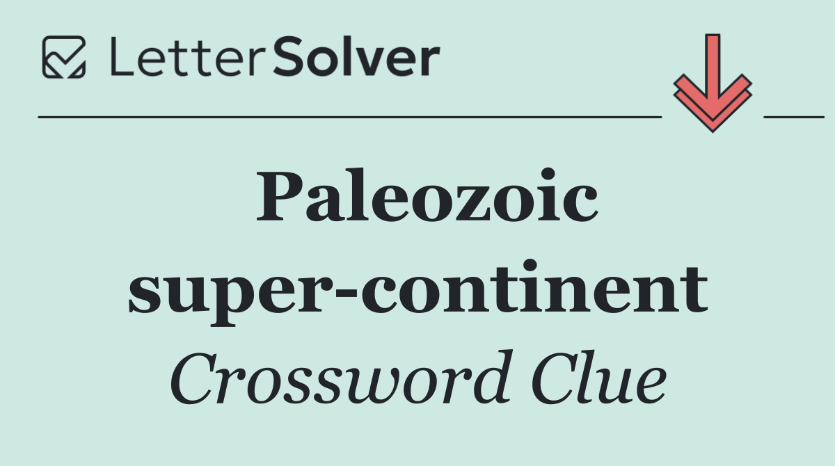 Paleozoic super continent