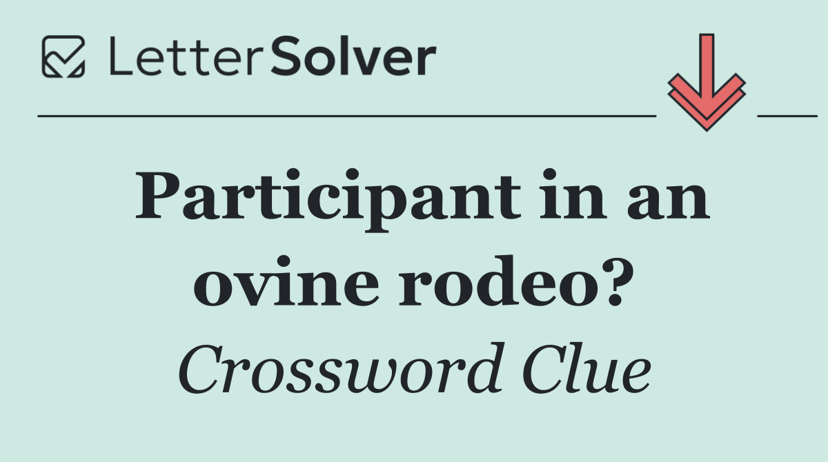 Participant in an ovine rodeo?