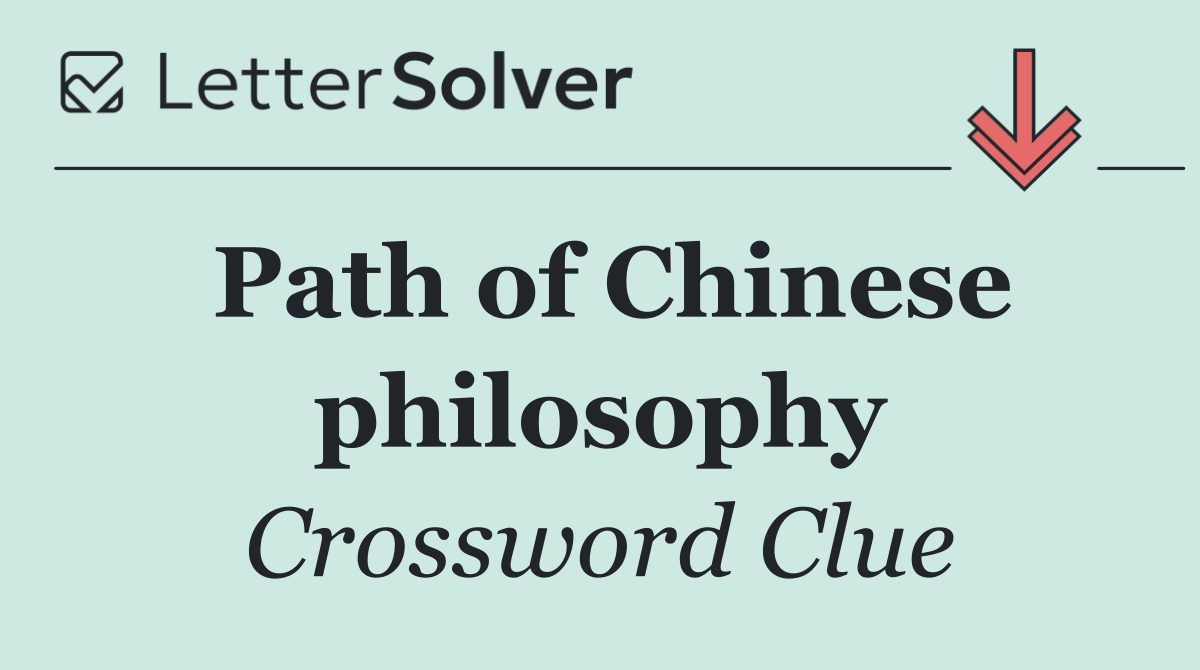 Path of Chinese philosophy