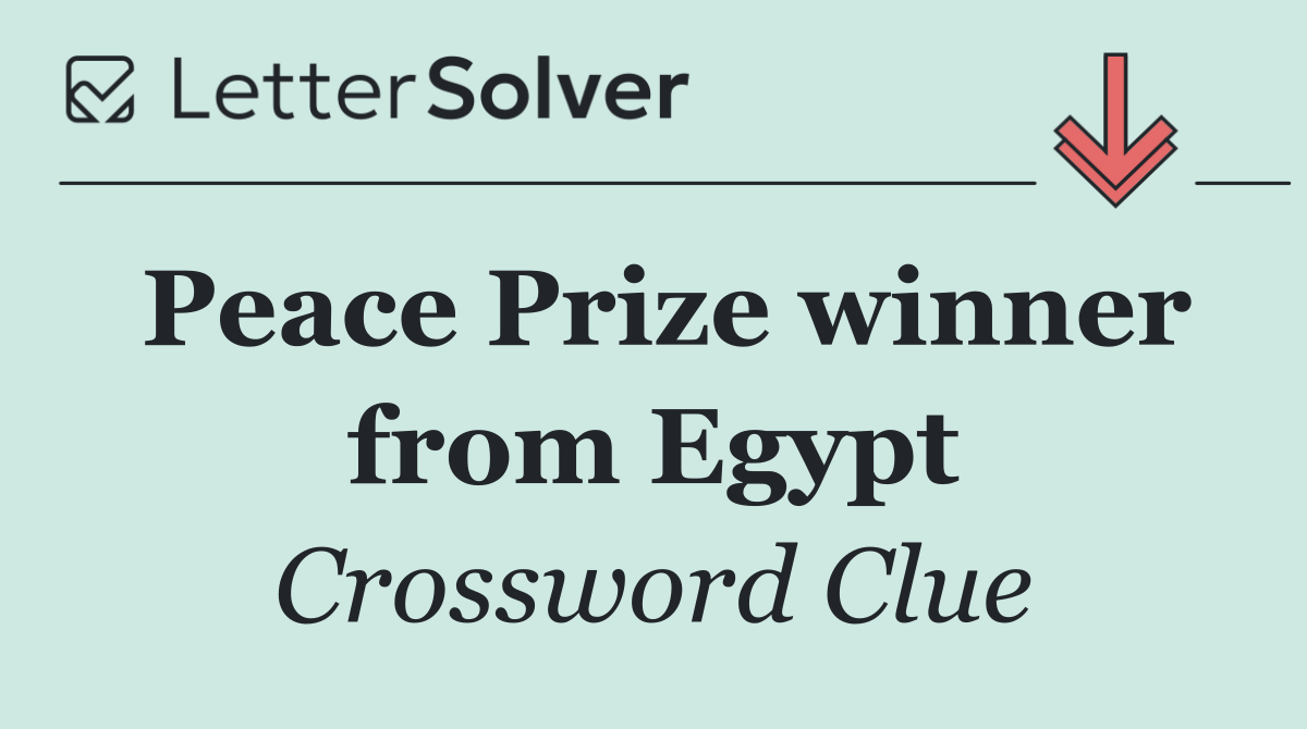 Peace Prize winner from Egypt