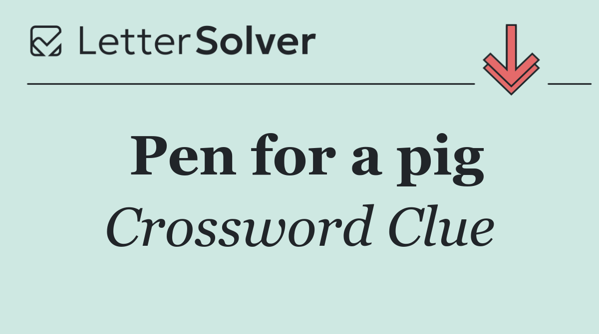Pen for a pig