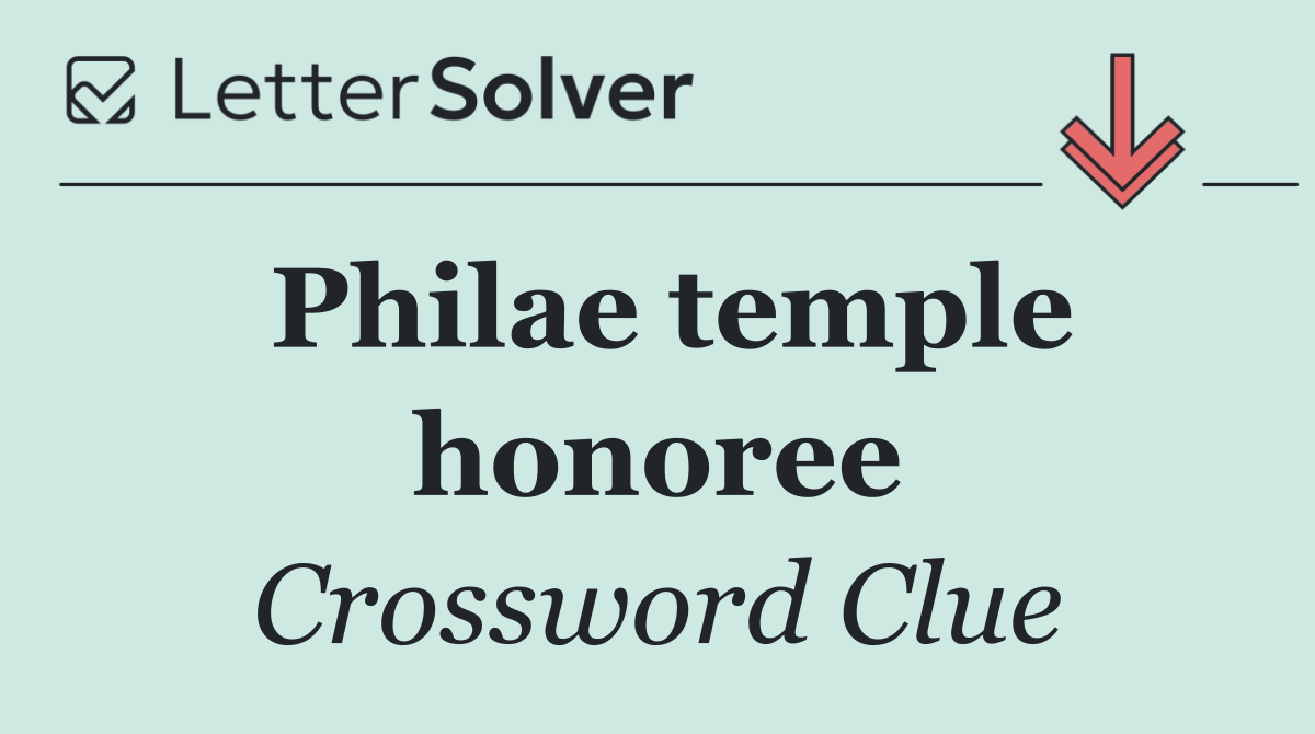 Philae temple honoree