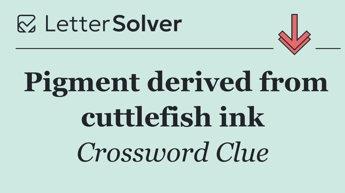 Pigment derived from cuttlefish ink