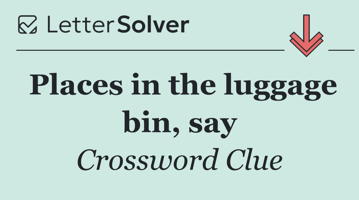 Places in the luggage bin, say