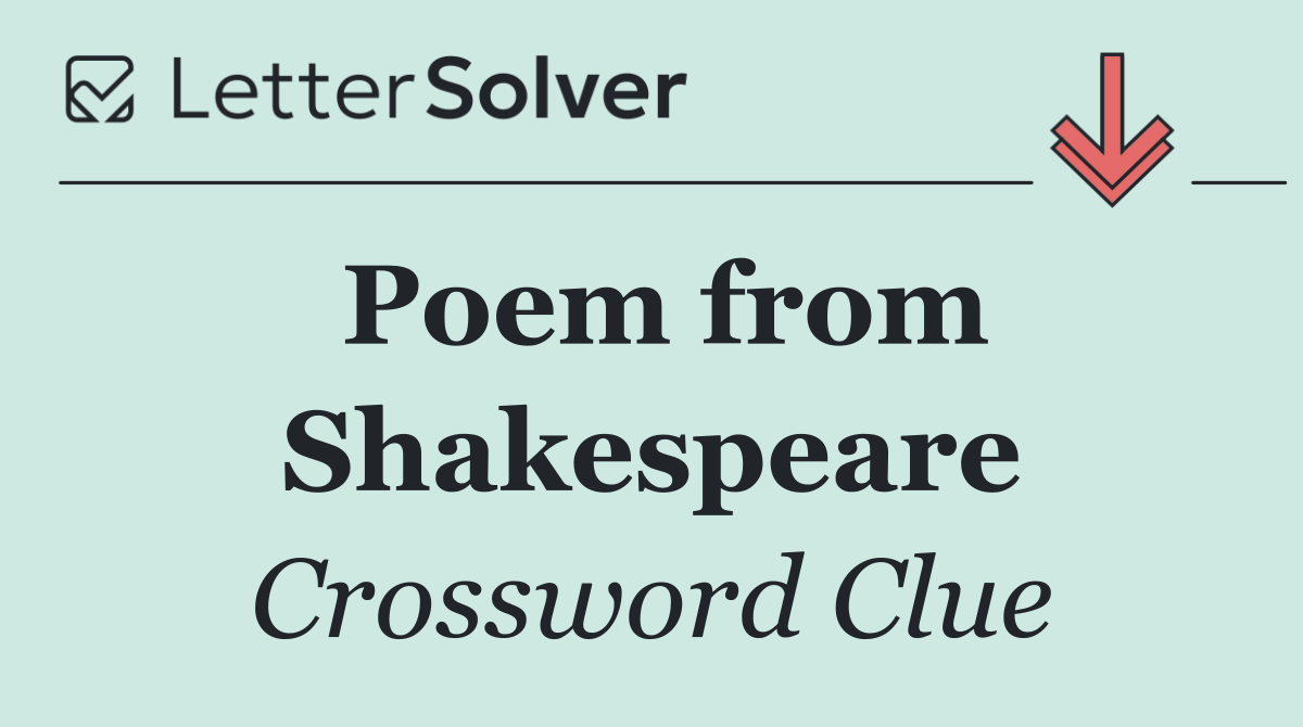 Poem from Shakespeare