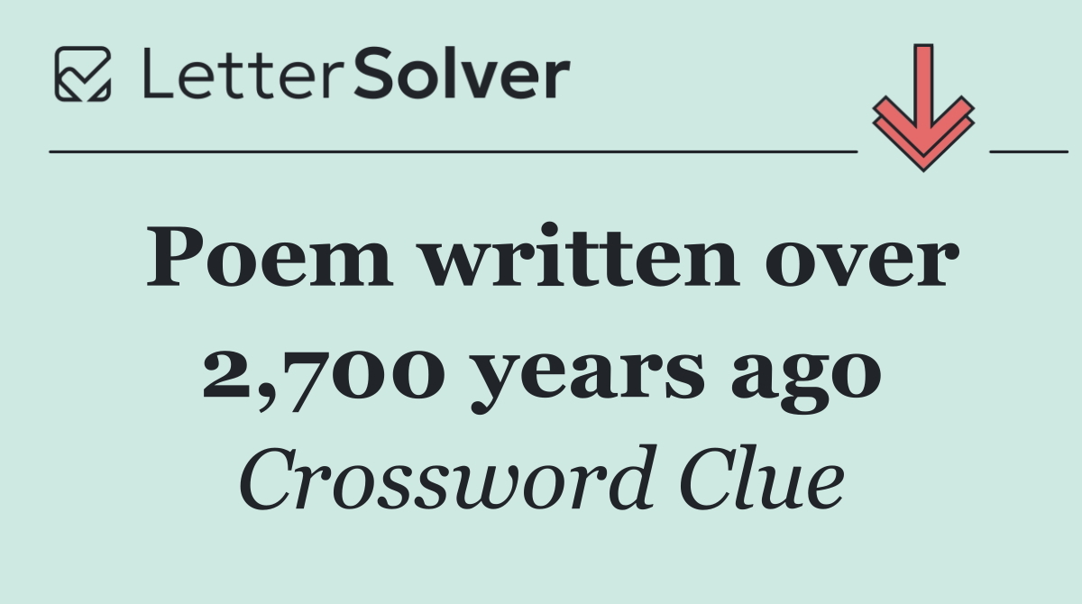 Poem written over 2,700 years ago
