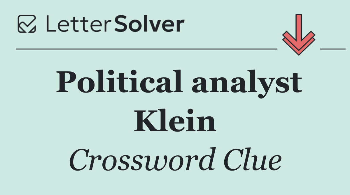 Political analyst Klein