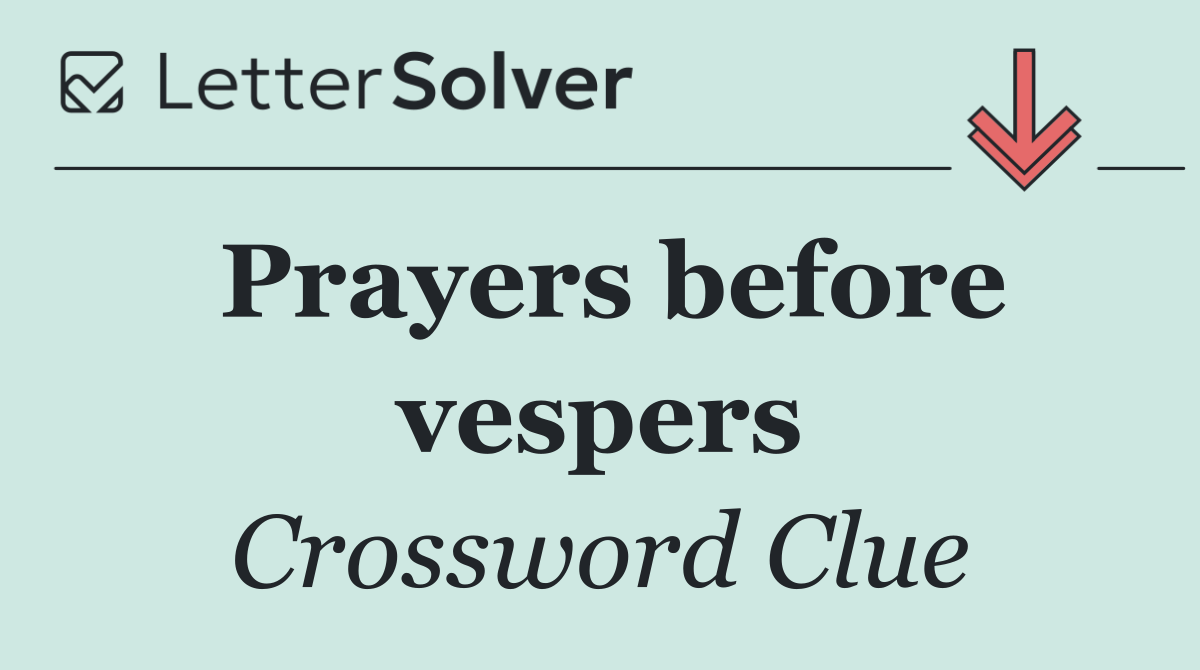 Prayers before vespers