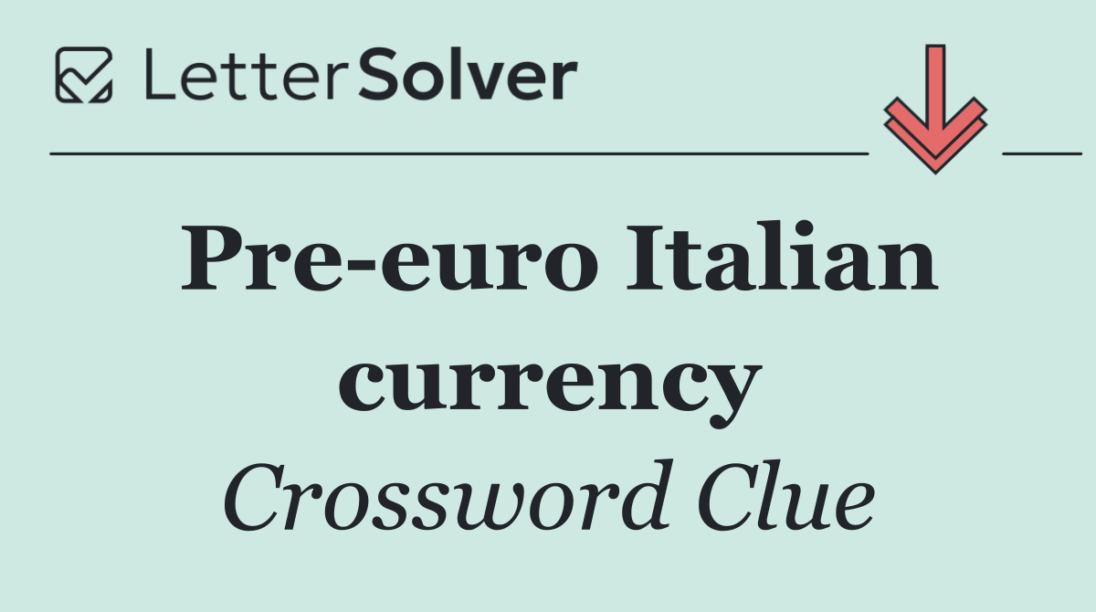 Pre euro Italian currency