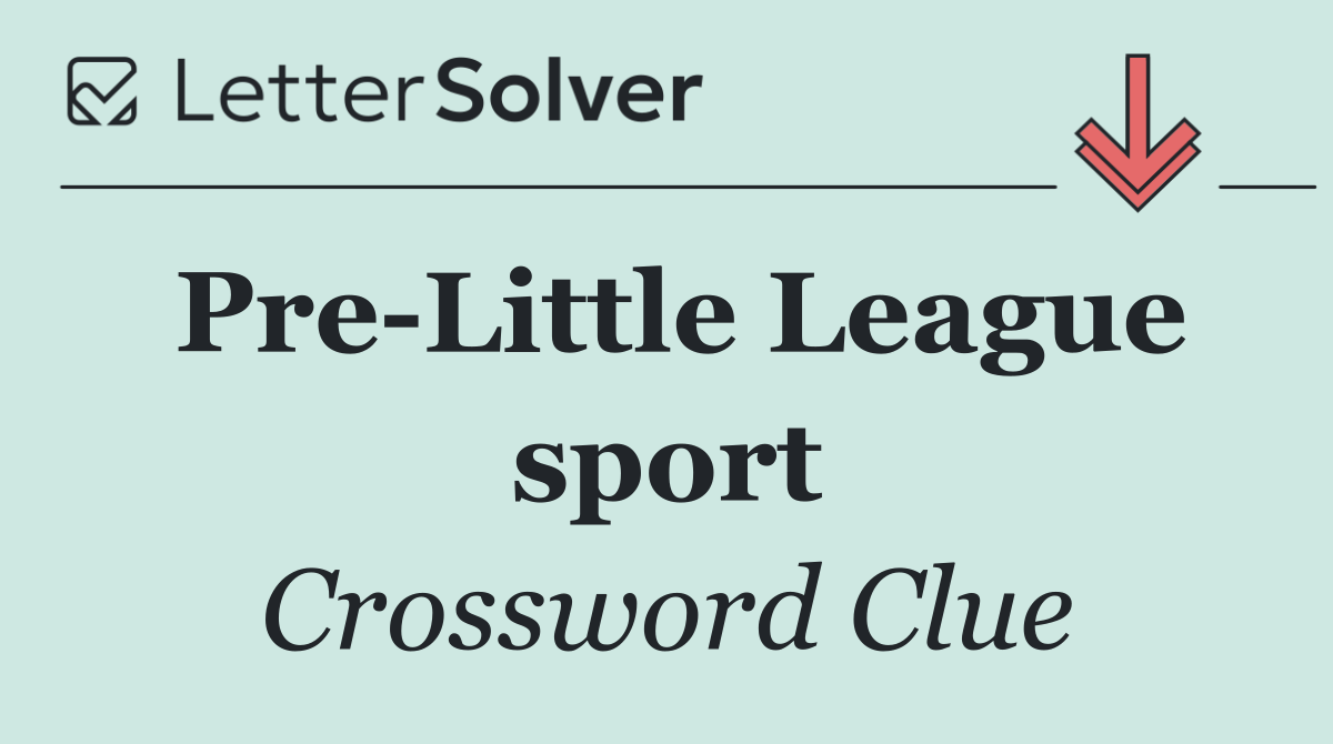 Pre Little League sport