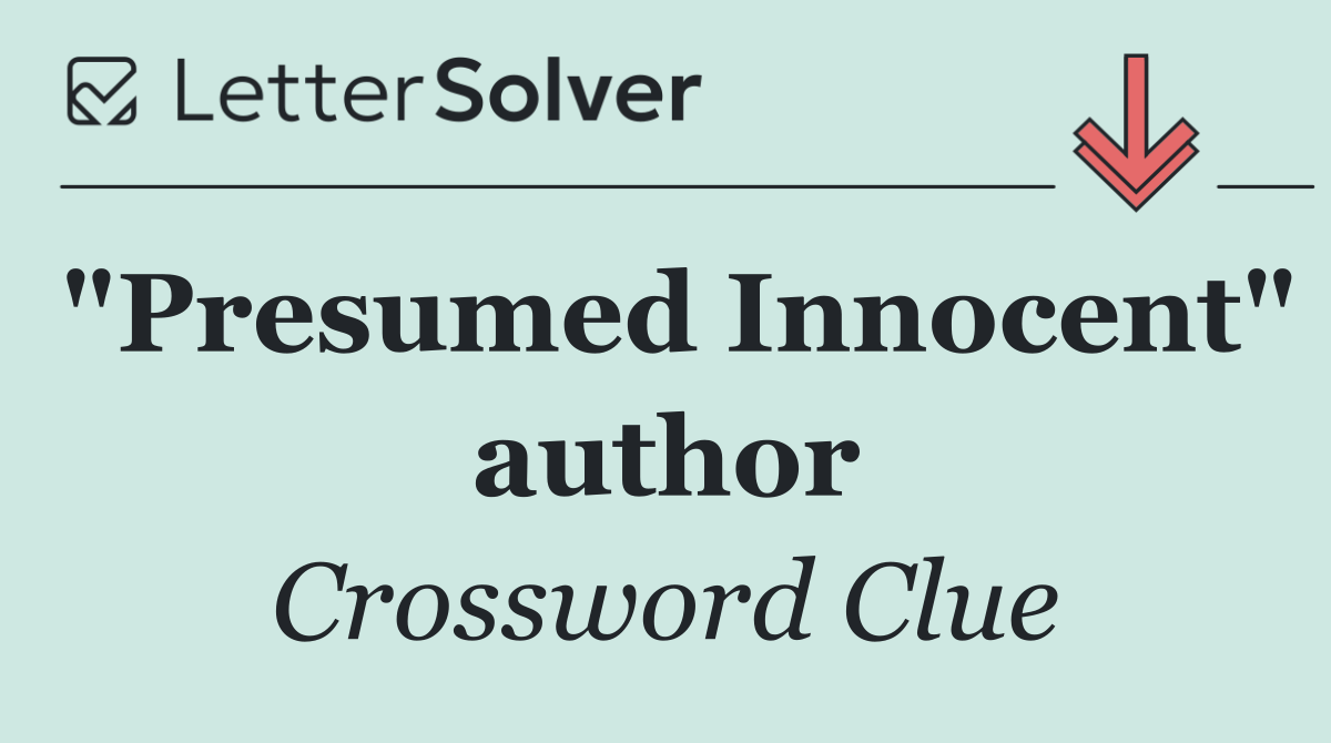 "Presumed Innocent" author