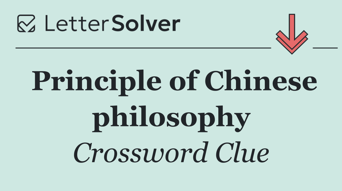 Principle of Chinese philosophy