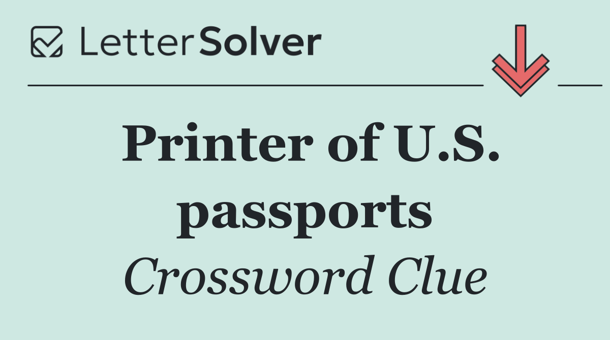 Printer of U.S. passports