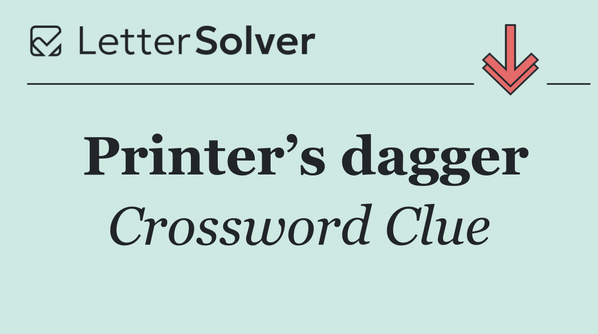 Printer’s dagger