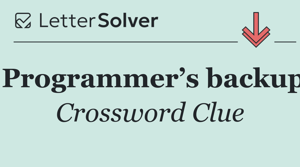 Programmer’s backup