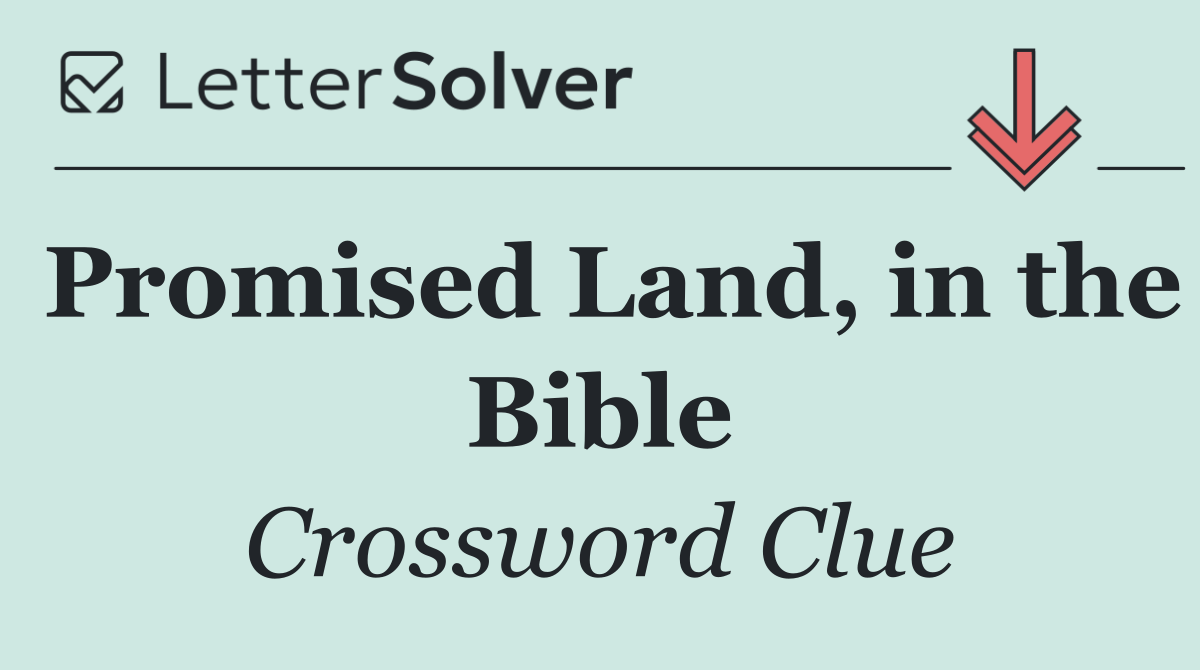 Promised Land, in the Bible