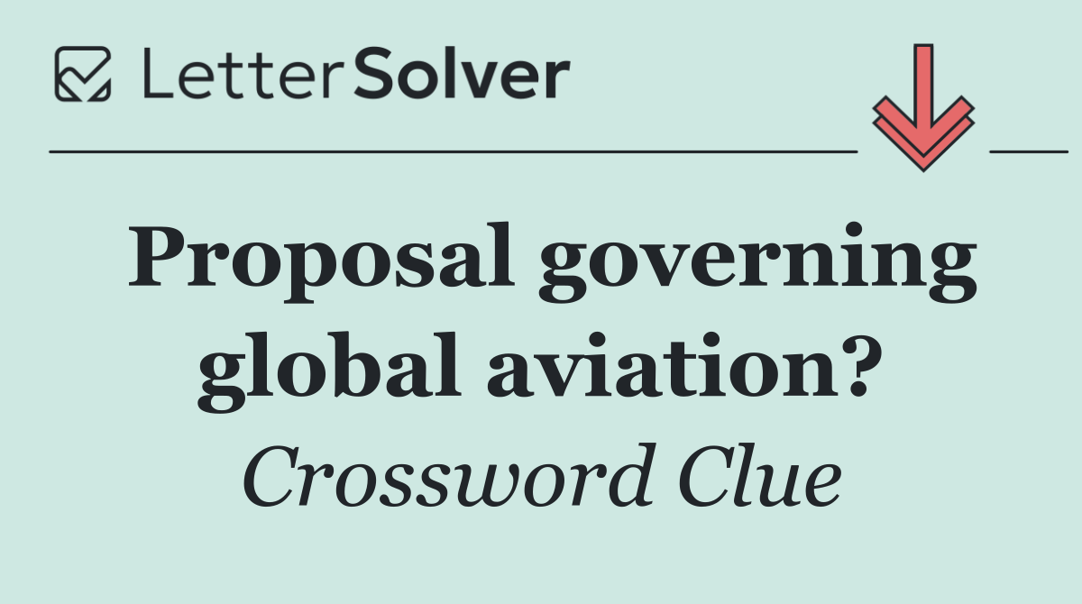 Proposal governing global aviation?